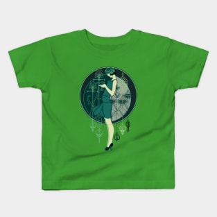 Art Deco Lady Kids T-Shirt
